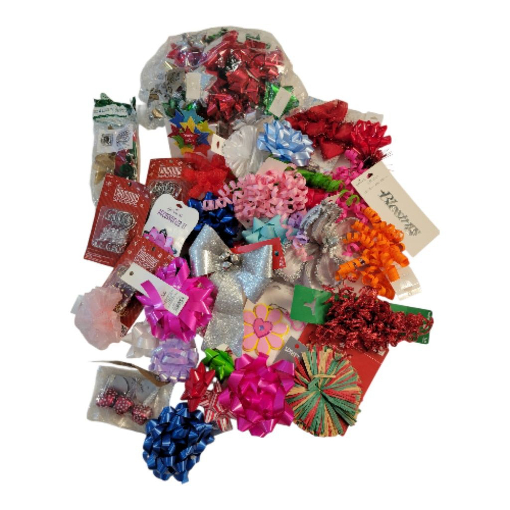 Assorted Gift Wrapping Supplies Bows Tags Hooks Set